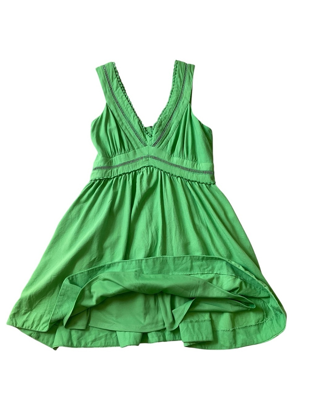 Taylor Lime Green Linen Blend Fit & Flare Dress Size 12 Pockets